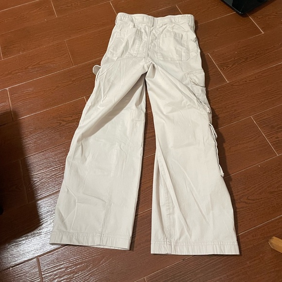 Youth Abercrombie tan cargo utility pants 13 14 Short cotton elastane embroidery - Picture 6 of 13